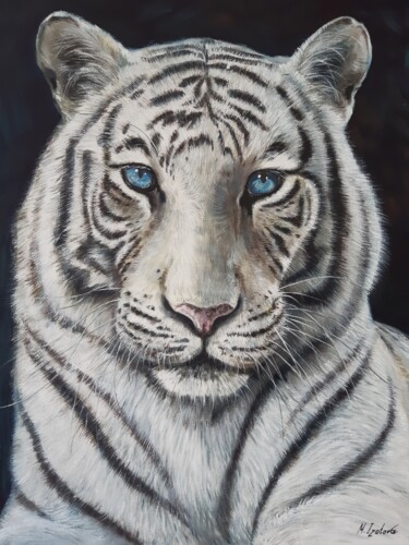 Tiger. Animal Portrait Картина под названием "Tiger. Animal Portr…" - Marina Izotova, Подлинное произведение искусства, Масло Установлен на Подрамн…