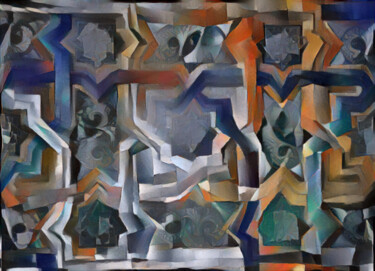 Digitale Kunst mit dem Titel "Grey abstract" von Isra, Original-Kunstwerk, Manipulierte Fotografie