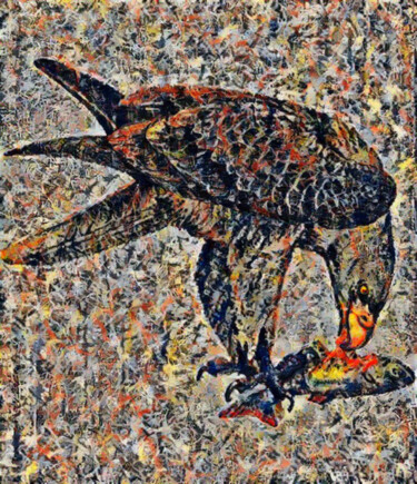 Digitale Kunst getiteld "Águila con pez" door Isra, Origineel Kunstwerk, Foto Montage