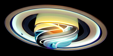 Digitale Kunst getiteld "Planet Saturn3" door Isra, Origineel Kunstwerk, Foto Montage