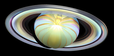 Digitale Kunst getiteld "Planet Saturn5" door Isra, Origineel Kunstwerk, Foto Montage