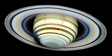 Digitale Kunst getiteld "Planet Saturn9" door Isra, Origineel Kunstwerk, Foto Montage