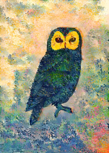 Digitale Kunst mit dem Titel "Owl" von Isra, Original-Kunstwerk, Fotomontage