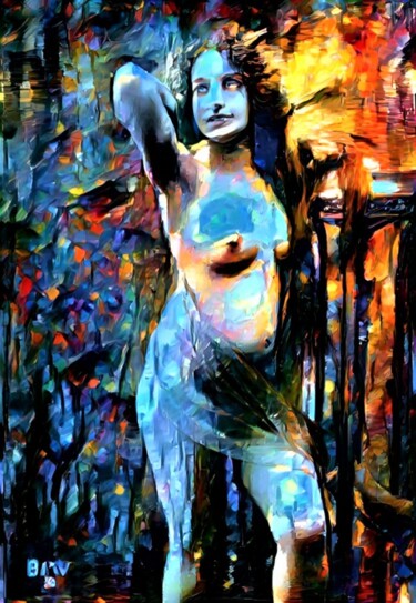 Arte digital titulada "Ancient Nude" por Isra, Obra de arte original, Fotografía manipulada