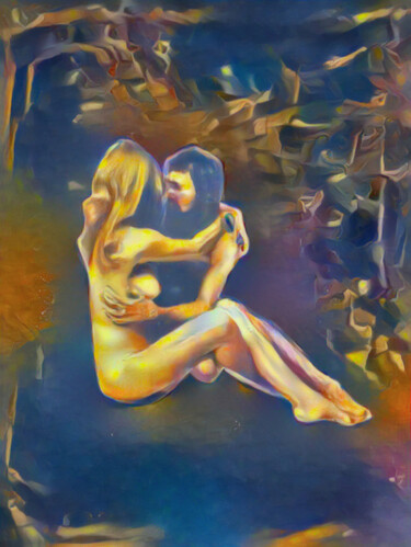 Digitale Kunst mit dem Titel "Golden Couple" von Isra, Original-Kunstwerk, Digitale Fotografie