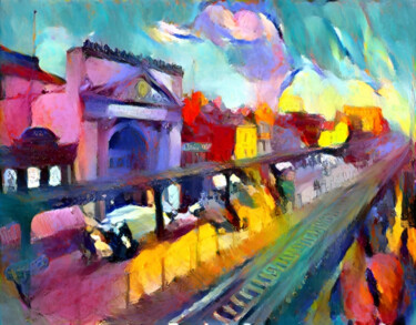 Arte digital titulada "Multicolored Train…" por Isra, Obra de arte original, Fotografía digital
