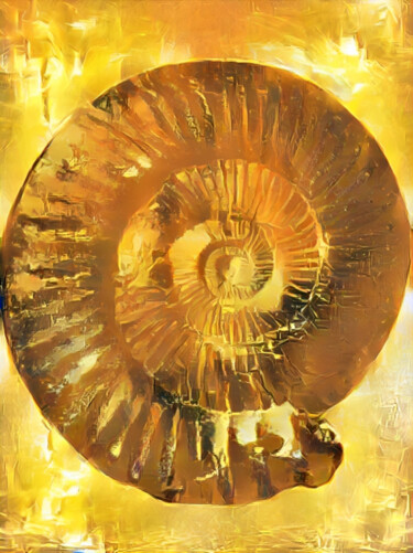 Digital Arts titled "Golden Conch" by Isra, Original Artwork, Digital Photography
