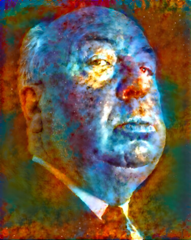 Grafika cyfrowa / sztuka generowana cyfrowo zatytułowany „Alfred Hitchcock” autorstwa Isra, Oryginalna praca, Fotografia cyf…