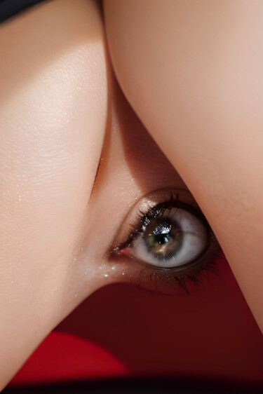Digitale Kunst mit dem Titel "The Eye In The Pussy" von Isra, Original-Kunstwerk, KI-generiertes Bild