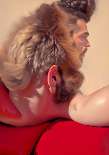 Digitale Kunst mit dem Titel "The Ephemeral Man" von Isra, Original-Kunstwerk, KI-generiertes Bild