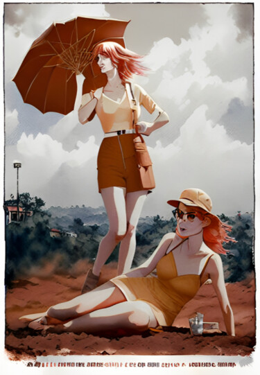 Arts numériques intitulée "The Umbrella Girls" par Isra, Œuvre d'art originale, Photographie manipulée