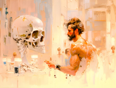 Arts numériques intitulée "Life And Death" par Isra, Œuvre d'art originale, Image générée par l'IA
