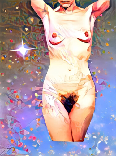 Arte digital titulada "Nude Galaxy" por Isra, Obra de arte original, Fotografía manipulada
