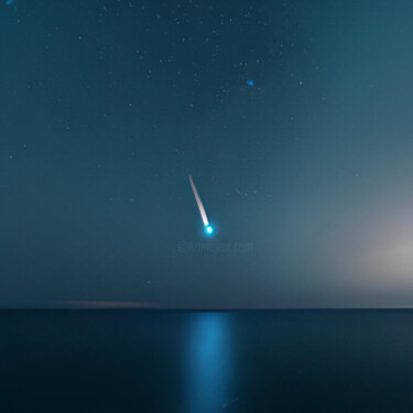 Digital Arts titled "Lonely Meteor" by Isra, Original Artwork, AI generated image