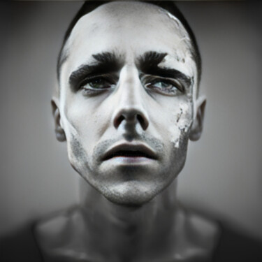 Digitale Kunst mit dem Titel "The Gray Face1" von Isra, Original-Kunstwerk, Digitale Fotografie