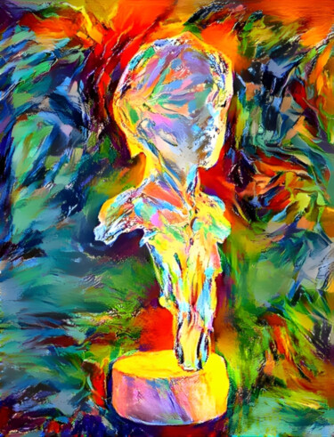 Digital Arts titled "MulticoloredBust" by Isra, Original Artwork, Digital Photography