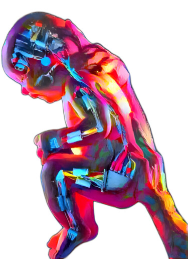 Digitale Kunst mit dem Titel "Baby Robot" von Isra, Original-Kunstwerk, Digitale Fotografie