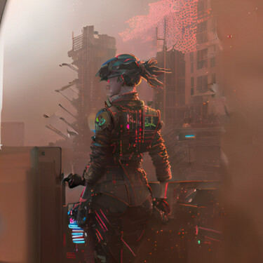 "Girl of the future" başlıklı Dijital Sanat Isra tarafından, Orijinal sanat, AI tarafından oluşturulan görüntü