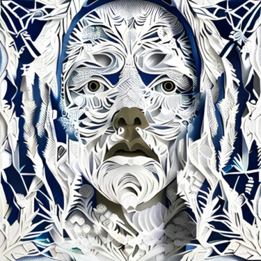 Digital Arts titled "Portrait-Papercut-z" by Isra, Original Artwork, AI generated image