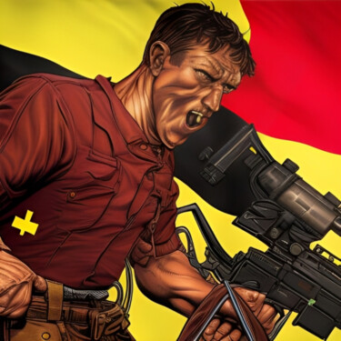 Digital Arts titled "Belgium Heroe" by Isra, Original Artwork, AI generated image