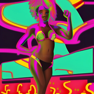Digitale Kunst getiteld "Black Girl" door Isra, Origineel Kunstwerk, Digitale fotografie