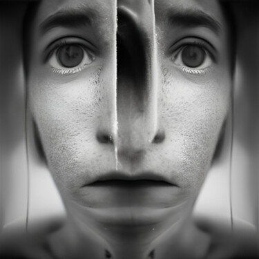 Digital Arts titled "B&W Facex5" by Isra, Original Artwork, Digital Photography