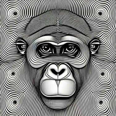 Arte digital titulada "Chimpancéx2" por Isra, Obra de arte original, Fotografía digital
