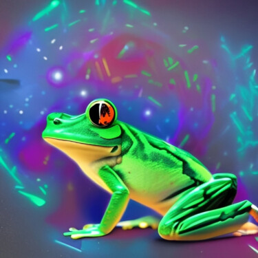 Digital Arts titled "Space Frog" by Isra, Original Artwork, Digital Photography