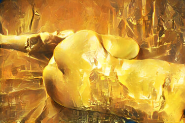 Digitale Kunst getiteld "Golden Nudex" door Isra, Origineel Kunstwerk, Digitale fotografie
