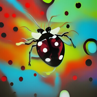 Digitale Kunst getiteld "Insecto y Lunares" door Isra, Origineel Kunstwerk, Digitale fotografie