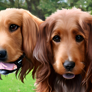 Grafika cyfrowa / sztuka generowana cyfrowo zatytułowany „Cocker Spaniel en c…” autorstwa Isra, Oryginalna praca, Fotomontaż