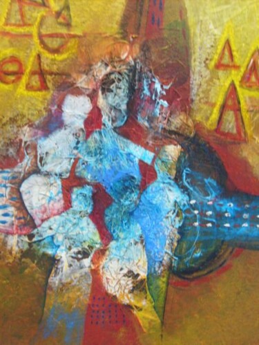 Peinture intitulée "symboles rouges" par Issback, Œuvre d'art originale