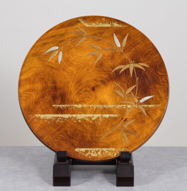 Γλυπτική με τίτλο "Maki-e Platter: “Ce…" από 一齋 服部, Αυθεντικά έργα τέχνης, Ξύλο