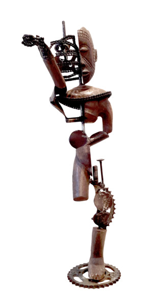 Sculpture titled "Révolu. / Gone" by Issiaka Savadogo, Original Artwork, Wood