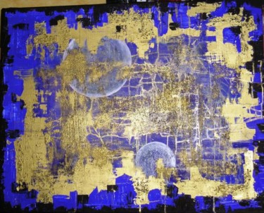 Peinture intitulée "astre bleu" par Istok, Œuvre d'art originale