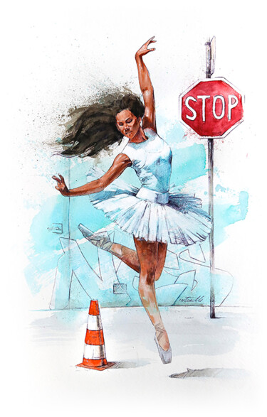 Peinture intitulée "Stop" par Istraille, Œuvre d'art originale, Acrylique