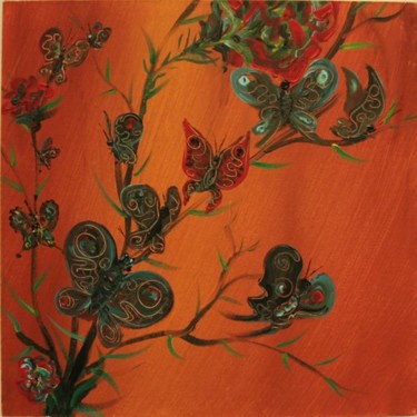 Картина под названием "Butterfly" - Lilian Istrati, Подлинное произведение искусства, Другой