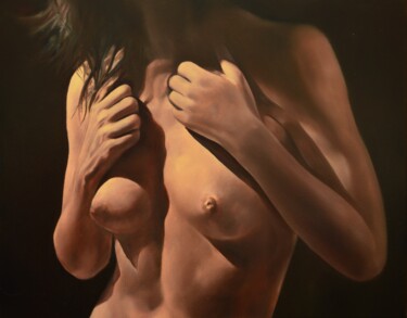 Painting titled "I'm only yours" by Istvan Cene Gal, Original Artwork, Oil Mounted on Wood Stretcher frame