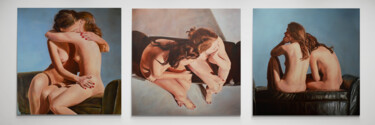 Картина под названием "Taboo love 1. + 2.…" - Istvan Cene Gal, Подлинное произведение искусства, Масло