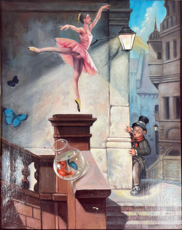 Painting titled "Levitation" by István Ducsai, Original Artwork, Oil
