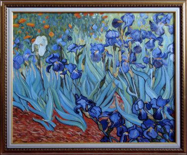 Peinture intitulée "Irises" par Anatoliy Synenko, Œuvre d'art originale, Huile