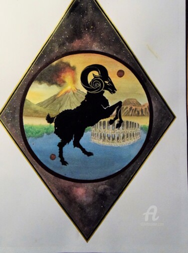 Pintura intitulada "Astro Aries" por Isys, Obras de arte originais, Acrílico
