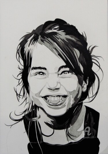 Drawing titled "Child, Serie Mascar…" by Isys, Original Artwork, Ink Mounted on Other rigid panel