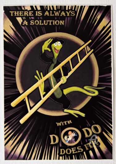 "Dodo does it" başlıklı Tablo Isys tarafından, Orijinal sanat, Mürekkep Karton üzerine monte edilmiş