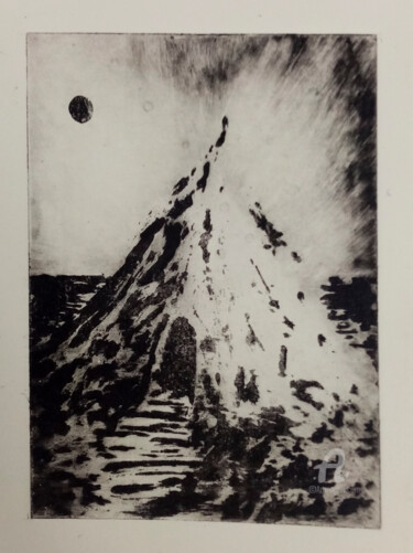 Printmaking titled "Tipi ou déflagration" by Isys, Original Artwork, Etching