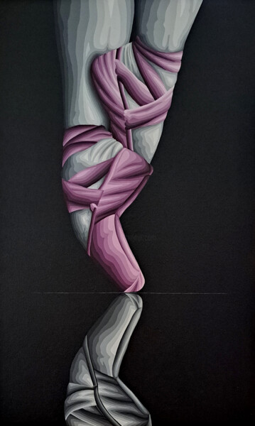 Painting titled "bailando sobre espe…" by Italo Somma, Original Artwork, Acrylic Mounted on Wood Stretcher frame