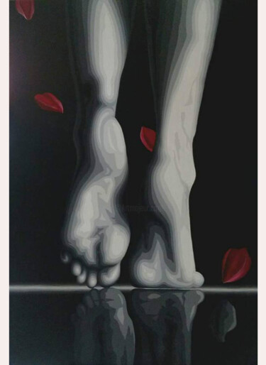 Peinture intitulée "bailando con petalos" par Italo Somma, Œuvre d'art originale, Acrylique Monté sur Châssis en bois