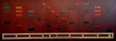 Painting titled "partitura grafica A" by Italo Somma, Original Artwork, Acrylic Mounted on Wood Stretcher frame