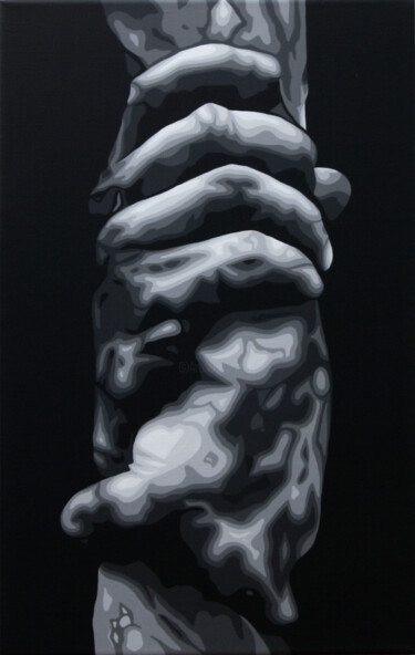 Картина под названием "Cado" - Italo Somma, Подлинное произведение искусства, Акрил Установлен на Деревянная рама для носилок