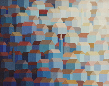 Malarstwo zatytułowany „estudio cromatico” autorstwa Italo Somma, Oryginalna praca, Akryl Zamontowany na Drewniana rama noszy